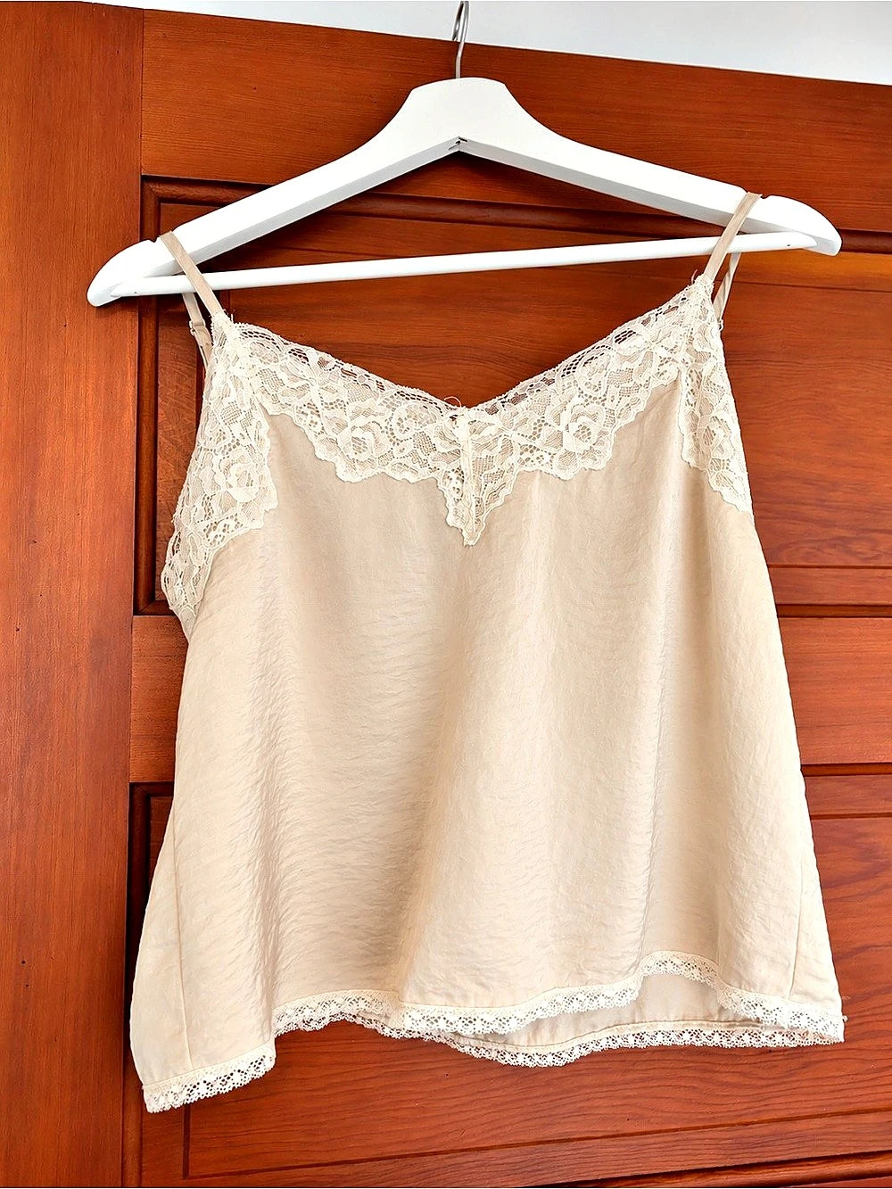 Lace Trim Camisole in Cream Like New